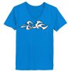 Ladies’  Junior Fine Jersey V-Neck Longer Length T-Shirt Thumbnail