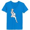 Ladies’  Junior Fine Jersey V-Neck Longer Length T-Shirt Thumbnail