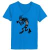 Ladies’  Junior Fine Jersey V-Neck Longer Length T-Shirt Thumbnail