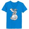 Ladies’  Junior Fine Jersey V-Neck Longer Length T-Shirt Thumbnail