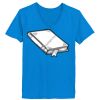 Ladies’  Junior Fine Jersey V-Neck Longer Length T-Shirt Thumbnail