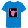Ladies’  Junior Fine Jersey V-Neck Longer Length T-Shirt Thumbnail