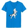 Ladies’  Junior Fine Jersey V-Neck Longer Length T-Shirt Thumbnail
