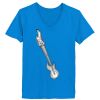 Ladies’  Junior Fine Jersey V-Neck Longer Length T-Shirt Thumbnail