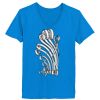 Ladies’  Junior Fine Jersey V-Neck Longer Length T-Shirt Thumbnail