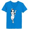 Ladies’  Junior Fine Jersey V-Neck Longer Length T-Shirt Thumbnail