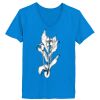 Ladies’  Junior Fine Jersey V-Neck Longer Length T-Shirt Thumbnail