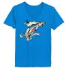 Ladies’  Junior Fine Jersey V-Neck Longer Length T-Shirt Thumbnail