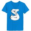 Ladies’  Junior Fine Jersey V-Neck Longer Length T-Shirt Thumbnail
