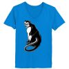 Ladies’  Junior Fine Jersey V-Neck Longer Length T-Shirt Thumbnail