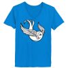 Ladies’  Junior Fine Jersey V-Neck Longer Length T-Shirt Thumbnail