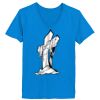 Ladies’  Junior Fine Jersey V-Neck Longer Length T-Shirt Thumbnail