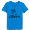 Ladies’  Junior Fine Jersey V-Neck Longer Length T-Shirt Thumbnail