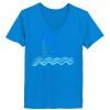Ladies’  Junior Fine Jersey V-Neck Longer Length T-Shirt Thumbnail