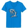 Ladies’  Junior Fine Jersey V-Neck Longer Length T-Shirt Thumbnail