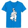 Ladies’  Junior Fine Jersey V-Neck Longer Length T-Shirt Thumbnail
