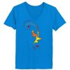 Ladies’  Junior Fine Jersey V-Neck Longer Length T-Shirt Thumbnail