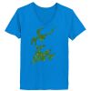 Ladies’  Junior Fine Jersey V-Neck Longer Length T-Shirt Thumbnail
