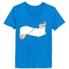 Ladies’  Junior Fine Jersey V-Neck Longer Length T-Shirt Thumbnail