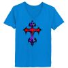 Ladies’  Junior Fine Jersey V-Neck Longer Length T-Shirt Thumbnail