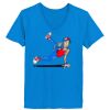 Ladies’  Junior Fine Jersey V-Neck Longer Length T-Shirt Thumbnail