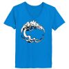 Ladies’  Junior Fine Jersey V-Neck Longer Length T-Shirt Thumbnail