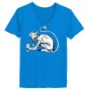Ladies’  Junior Fine Jersey V-Neck Longer Length T-Shirt Thumbnail