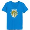 Ladies’  Junior Fine Jersey V-Neck Longer Length T-Shirt Thumbnail