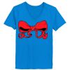 Ladies’  Junior Fine Jersey V-Neck Longer Length T-Shirt Thumbnail