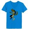 Ladies’  Junior Fine Jersey V-Neck Longer Length T-Shirt Thumbnail