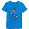 Ladies’  Junior Fine Jersey V-Neck Longer Length T-Shirt Thumbnail